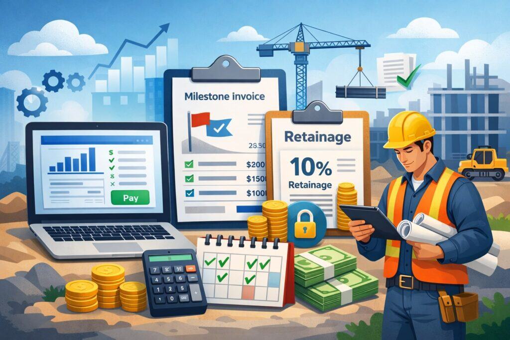 Setting up progress billing, milestone invoicing, and retainage the smart way