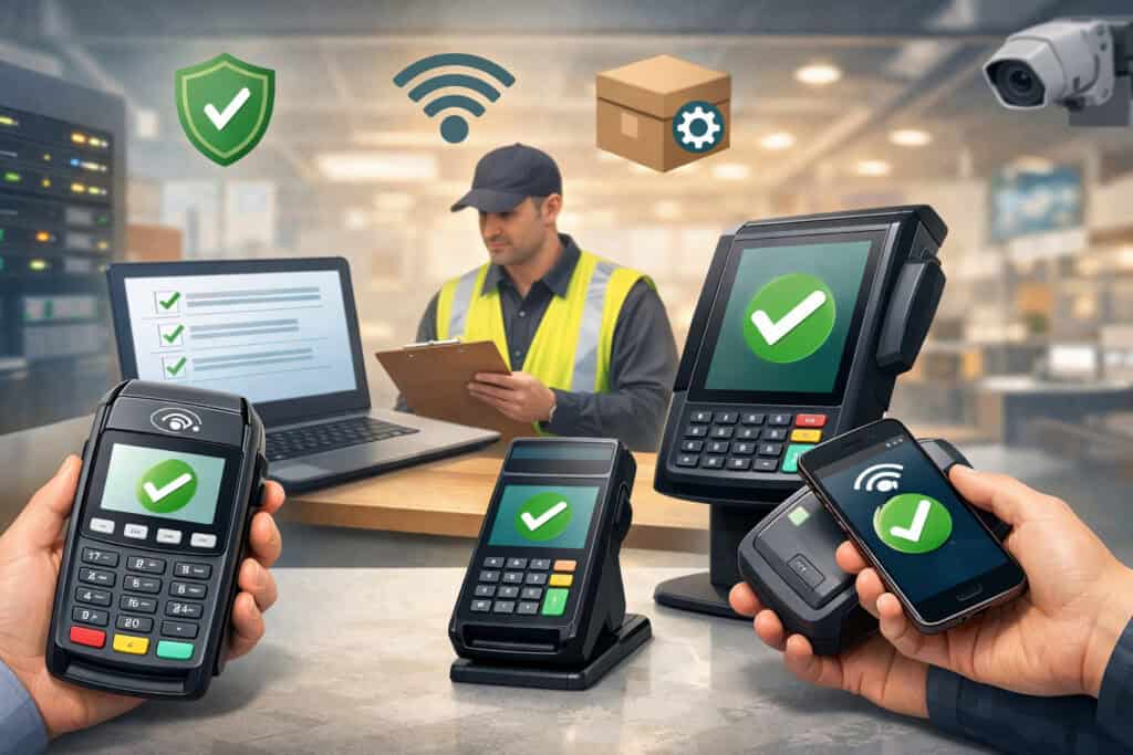 Hardware and on-site acceptance: terminals, mobile readers, and tap-to-pay phones